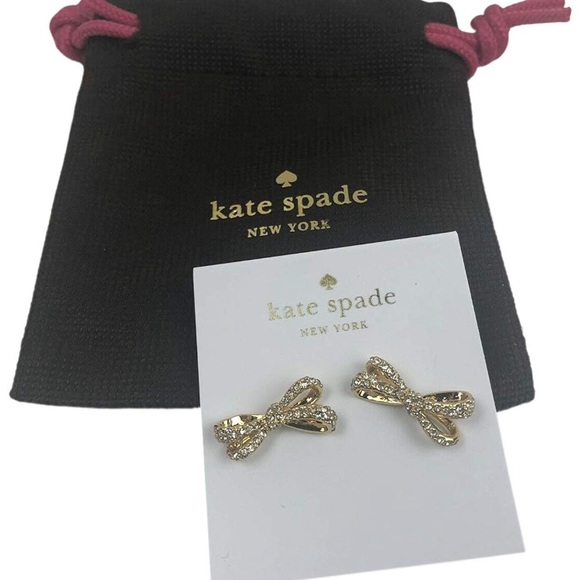 kate spade Jewelry - Kate Spade Toed Up Pave Bow Earrings NWT